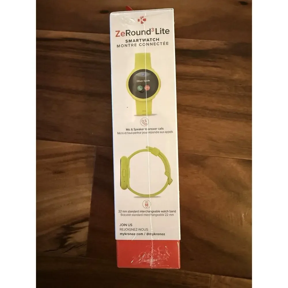 MyKronoz ZeRound3 Lite Smartwatch Yellow NEW Factory Sealed Android Only